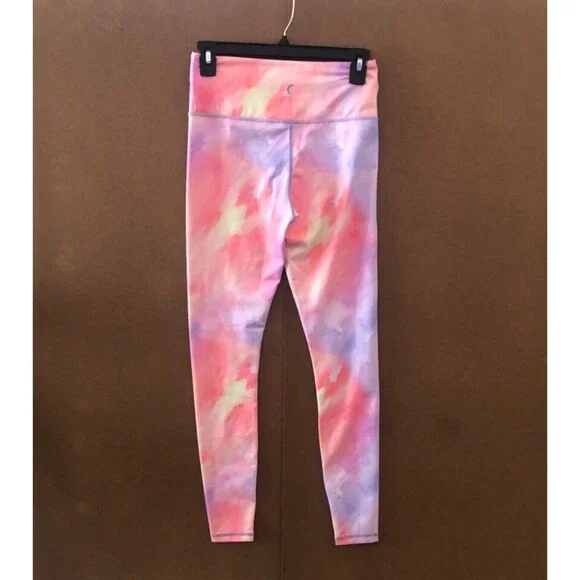 ZYIA Active Leggings Women’s Size 4 Pink Marble Tie-Dye High Waist Yoga Running - Picture 5 of 10